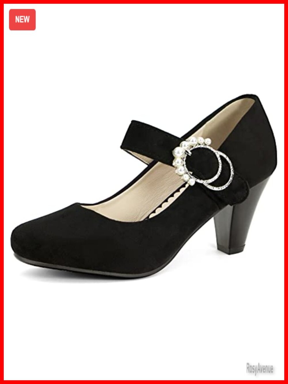 Mary Jane Bow Closed Toe Block Heel Pumps Faux Suede Victorian 1920s Dress Shoes